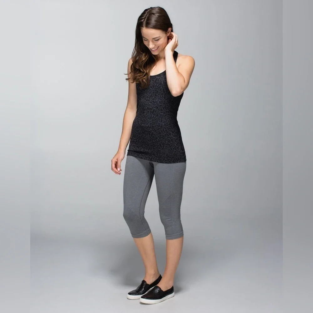 Lululemon Cool Racerback Petal Camo Printed‎ Black Deep Coal